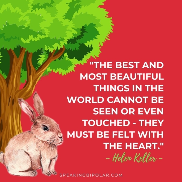 "THE BEST AND MOST BEAUTIFUL THINGS IN THE ‘ NY WORLD CANNOT BE LN Sy SEEN OR EVEN TOUCHED - THEY ae =) THE HEART." VT ol-y Wai ce]= i) Kell N= merol |