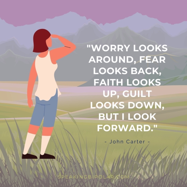 "WORRY LOOKS AROUND, FEAR LOOKS BACK, FAITH LOOKS OWN, | ee - 10h mm Role) FORWARD." SPEAKINGBIROLARG@ OM