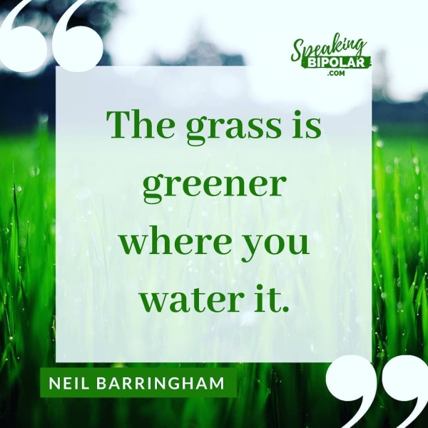 “ i Sees The grass is ba oreener where you water it. NEIL BARRINGHAM